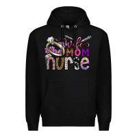 Black wife mom nurse Premium Hoodie - SublimationCraftShop