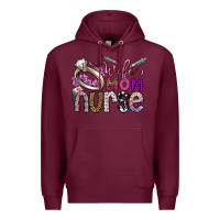 Burgundy wife mom nurse Premium Hoodie - SublimationCraftShop