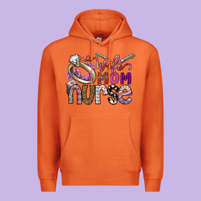 Wife Mom Nurse Premium Hoodie Designed By Sublimationcraftshop