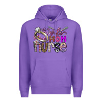 Purple wife mom nurse Premium Hoodie - SublimationCraftShop