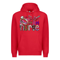 Red wife mom nurse Premium Hoodie - SublimationCraftShop