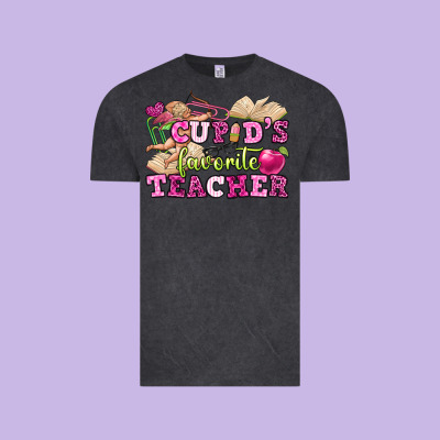Cupid's Favorite Teacher Vintage Tee Designed By Oliviacreatesart