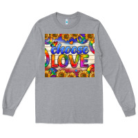 Heather Grey Western Choose Love Tumbler Long Sleeve Tee - BundleAndBundleShop