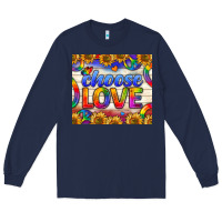 Navy Western Choose Love Tumbler Long Sleeve Tee - BundleAndBundleShop