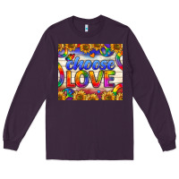 Plum Western Choose Love Tumbler Long Sleeve Tee - BundleAndBundleShop