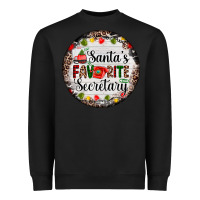 Black christmas santas favorite secretary    light Heavyweight Sweatshirt - AdoDesignShop