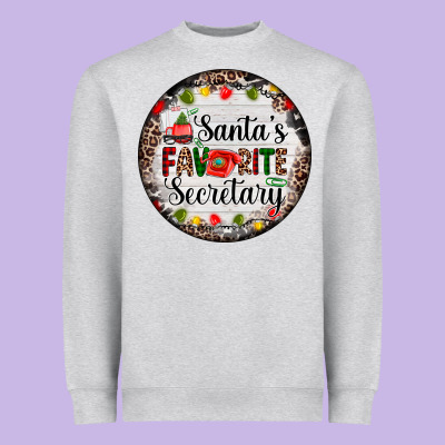 Christmas Santas Favorite Secretary    Light Heavyweight Sweatshirt Designed By Adodesignshop