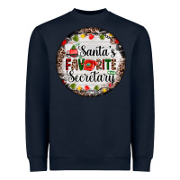 Navy christmas santas favorite secretary    light Heavyweight Sweatshirt - AdoDesignShop