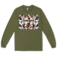 Army Green cowhide brushstrokes Long Sleeve Tee - RanaPortraitStore