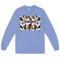 Colony Blue cowhide brushstrokes Long Sleeve Tee - RanaPortraitStore
