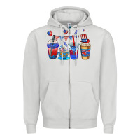 Dove Grey 4th of july coffee cups Zipper Hoodie - AdoDesignShop