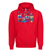 Red 4th of july coffee cups Zipper Hoodie - AdoDesignShop