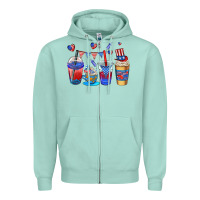 Seafoam 4th of july coffee cups Zipper Hoodie - AdoDesignShop