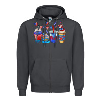 Smoke 4th of july coffee cups Zipper Hoodie - AdoDesignShop