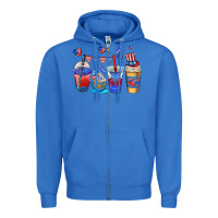 True Royal 4th of july coffee cups Zipper Hoodie - AdoDesignShop