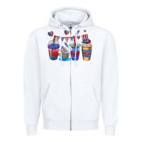 White 4th of july coffee cups Zipper Hoodie - AdoDesignShop