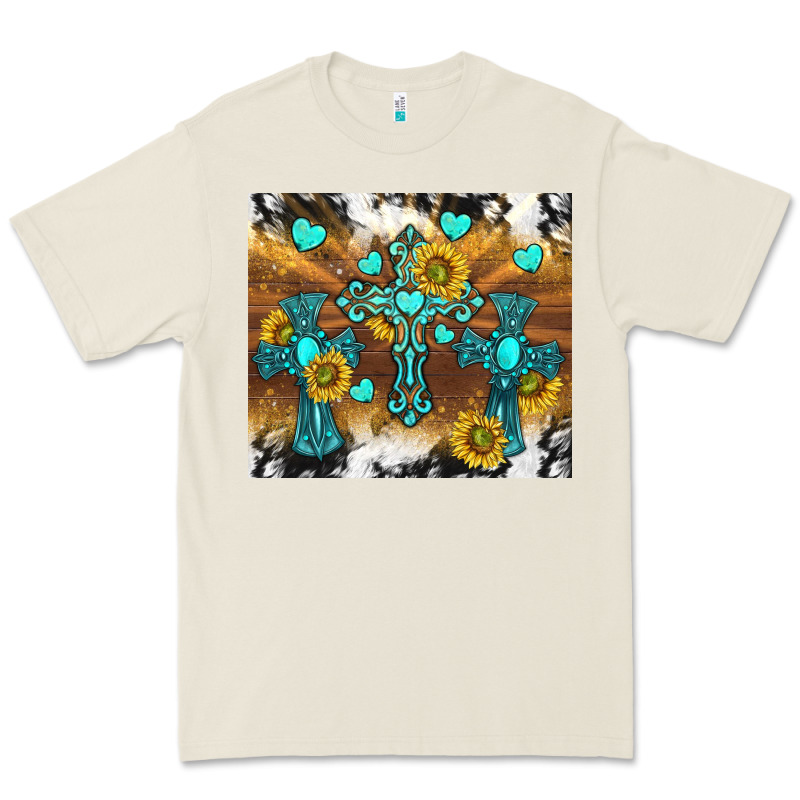 Western Crosses And Sunflowers Premium Tee by TumblerDesignByShophia | Teevron