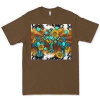 Cacao western crosses and sunflowers Premium Tee - TumblerDesignByShophia