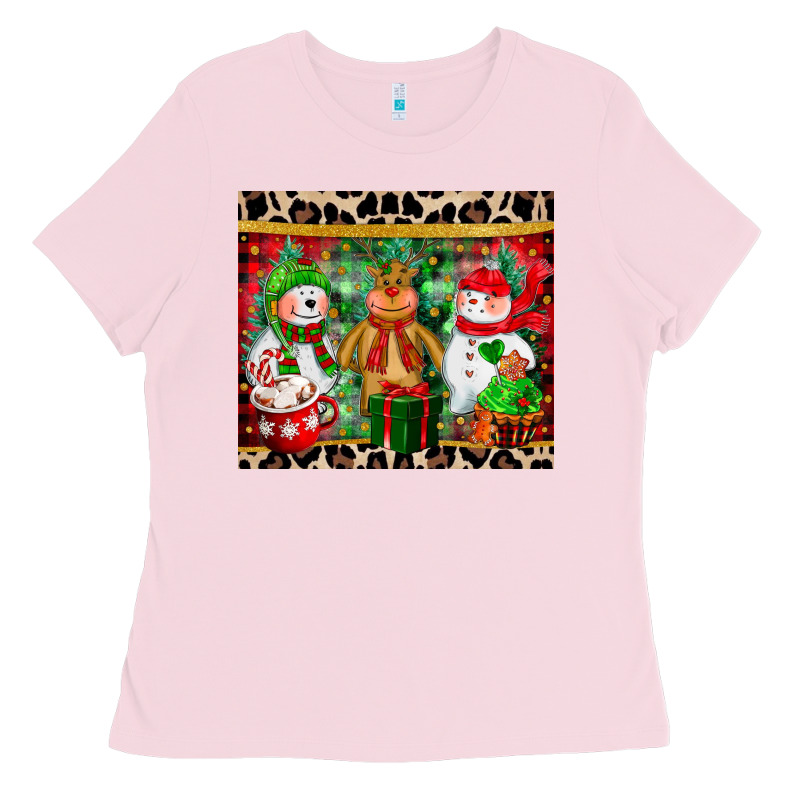 Christmas Snowman Polar Bear Reindeer Ladies Tee by CowGirlArtShop | Teevron