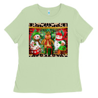 Matcha christmas snowman polar bear reindeer Ladies Tee - CowGirlArtShop