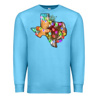 Ocean Blue christmas texas map Premium Sweatshirt - AdoDesignShop