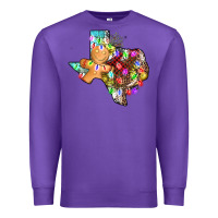 Purple christmas texas map Premium Sweatshirt - AdoDesignShop