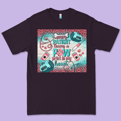 Every Patient Leaves A Paw Print In My Heart Premium Tee Designed By Tumblerdesignbyshophia