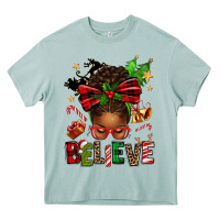 Arona christmas believe afro messy bun Heavy Core Tee - texasbilliewilder