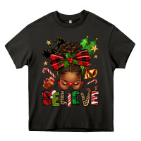 Asphalt christmas believe afro messy bun Heavy Core Tee - texasbilliewilder