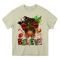 Mossy christmas believe afro messy bun Heavy Core Tee - texasbilliewilder