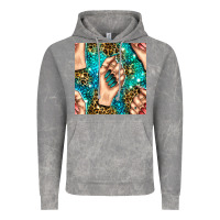 Cloud Rock nail art with leopard and turquoise  gemstone seamless pattern bbs Vintage Hoodie - BundleAndBundleShop