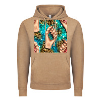 Vintage Coffee nail art with leopard and turquoise  gemstone seamless pattern bbs Vintage Hoodie - BundleAndBundleShop