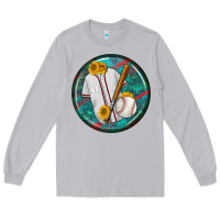 Moon Dust baseball with sunflower round earrings Long Sleeve Tee - BundleAndBundleShop