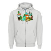 Dove Grey dinosaur coffee cups Zipper Hoodie - AdoDesignShop