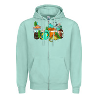 Dinosaur Coffee Cups Zipper Hoodie | Teevron