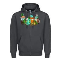 Smoke dinosaur coffee cups Zipper Hoodie - AdoDesignShop