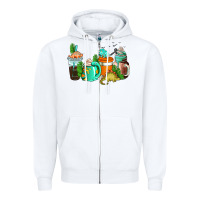 White dinosaur coffee cups Zipper Hoodie - AdoDesignShop