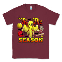Burgundy tis the season softball halloween Classic Tee - CowGirlArtShop