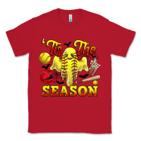 Red tis the season softball halloween Classic Tee - CowGirlArtShop