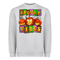 Heather Grey spooky vibes Heavyweight Sweatshirt - AdoDesignShop