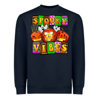 Navy spooky vibes Heavyweight Sweatshirt - AdoDesignShop