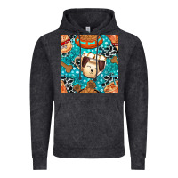 Vintage Black dog coffee cups and food container with cowhide seamless pattern bbs Vintage Hoodie - BundleAndBundleShop