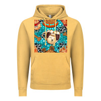 Vintage Mustard dog coffee cups and food container with cowhide seamless pattern bbs Vintage Hoodie - BundleAndBundleShop