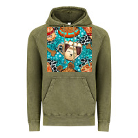 Vintage Olive dog coffee cups and food container with cowhide seamless pattern bbs Vintage Hoodie - BundleAndBundleShop