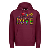 Burgundy love is love Premium Hoodie - CowhideDigitalArt
