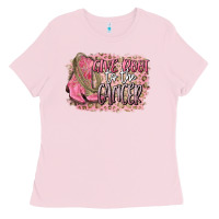 Bubblegum Pink give boot to the cancer Ladies Tee - CowGirlArtShop