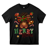 Black merry mama afro messy bun Heavy Core Tee - texasbilliewilder