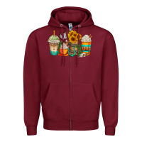 Burgundy rodeo coffee cups Zipper Hoodie - AdoDesignShop