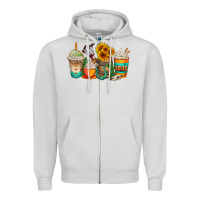 Dove Grey rodeo coffee cups Zipper Hoodie - AdoDesignShop