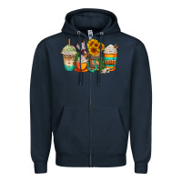 Navy rodeo coffee cups Zipper Hoodie - AdoDesignShop